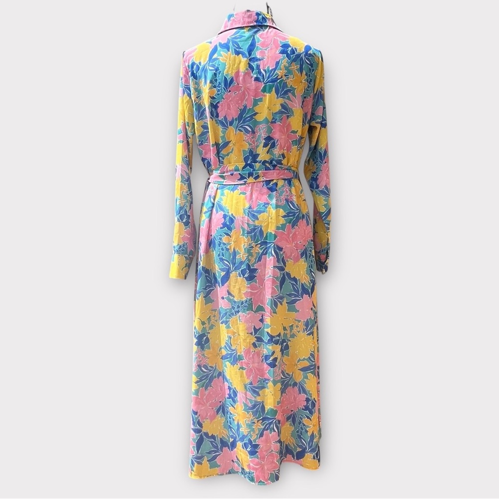 Nanette Lepore pink pastel long sleeve belted shirt dress - Picture 2 of 7